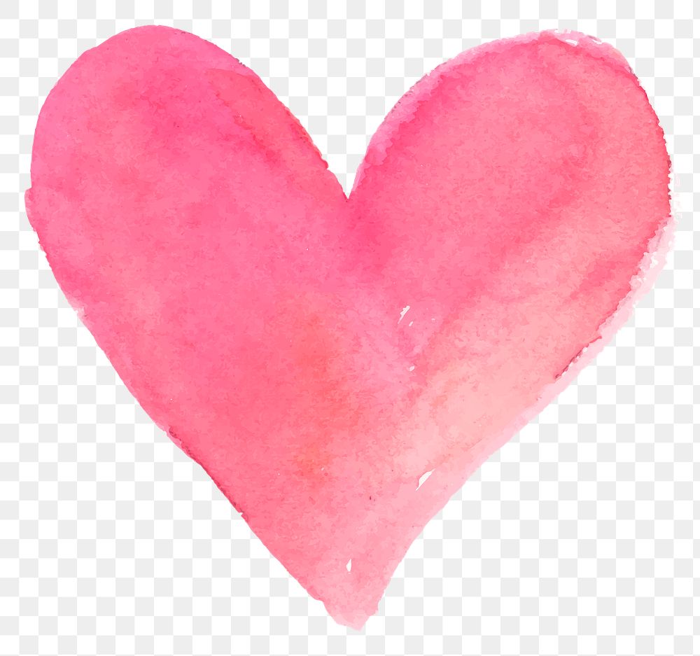 Watercolor pink heart sticker png Valentines day
 