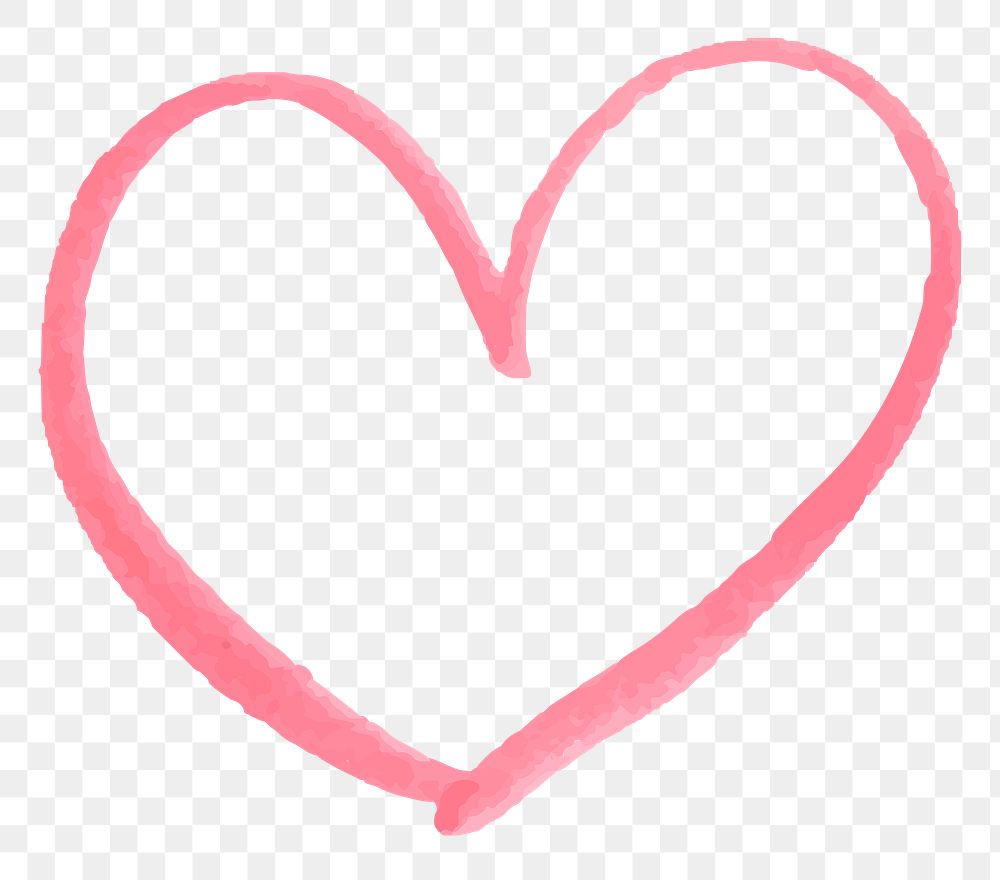 Watercolor pink heart sticker png Valentines day 