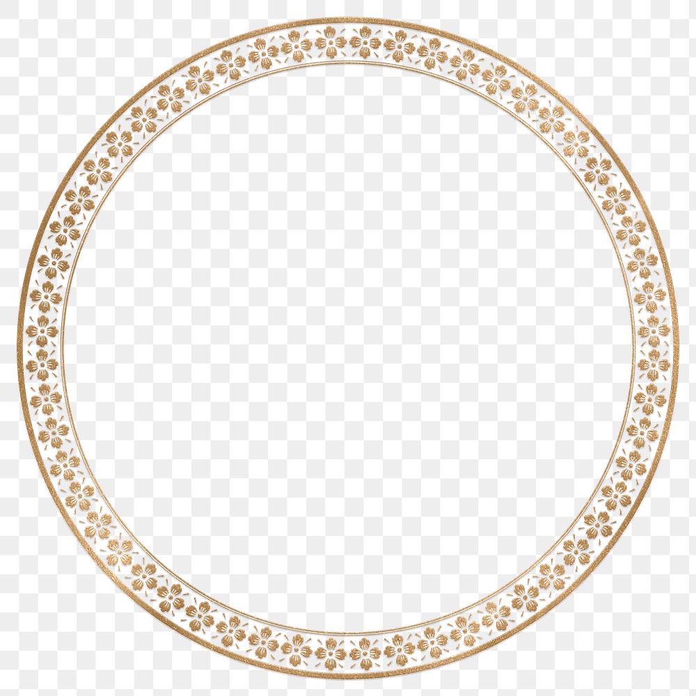 Frame png sakura pattern golden | Premium PNG - rawpixel