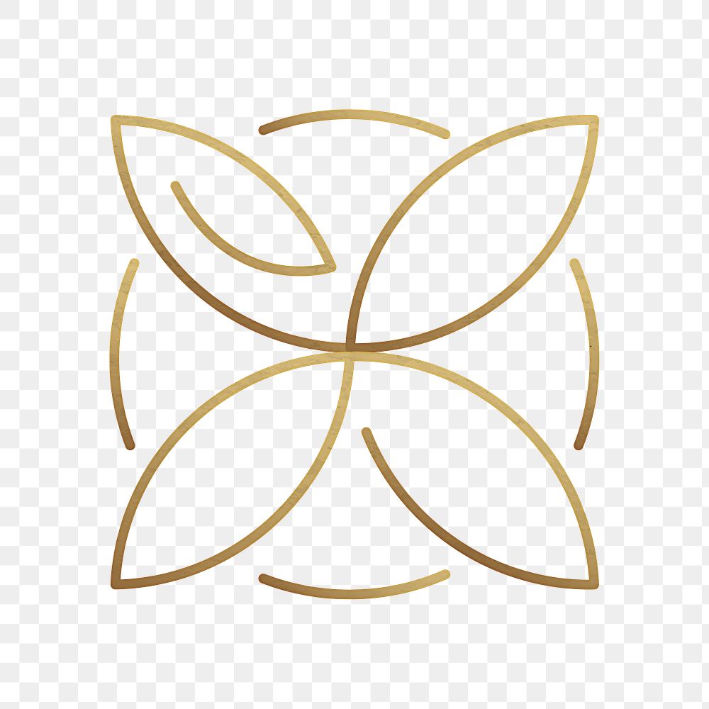 PNG lotus golden logo for spa health and wellness