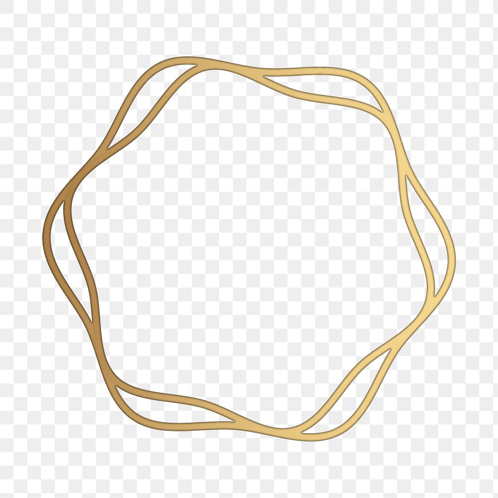PNG round gold frame with design space