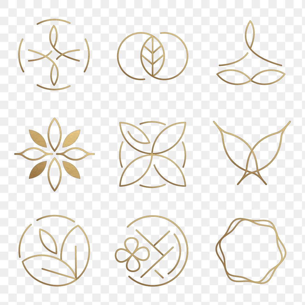 PNG golden logo for health and wellness collection