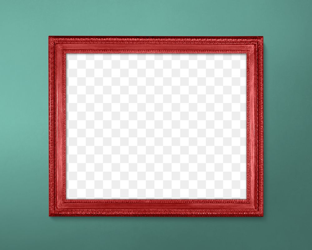 Frame PNG mockup, neon red home decor