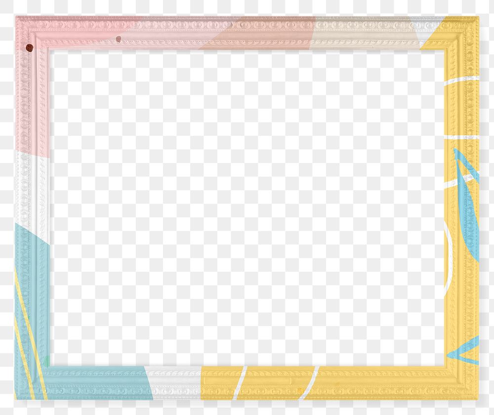 Frame mockup PNG sticker in pastel Memphis design
