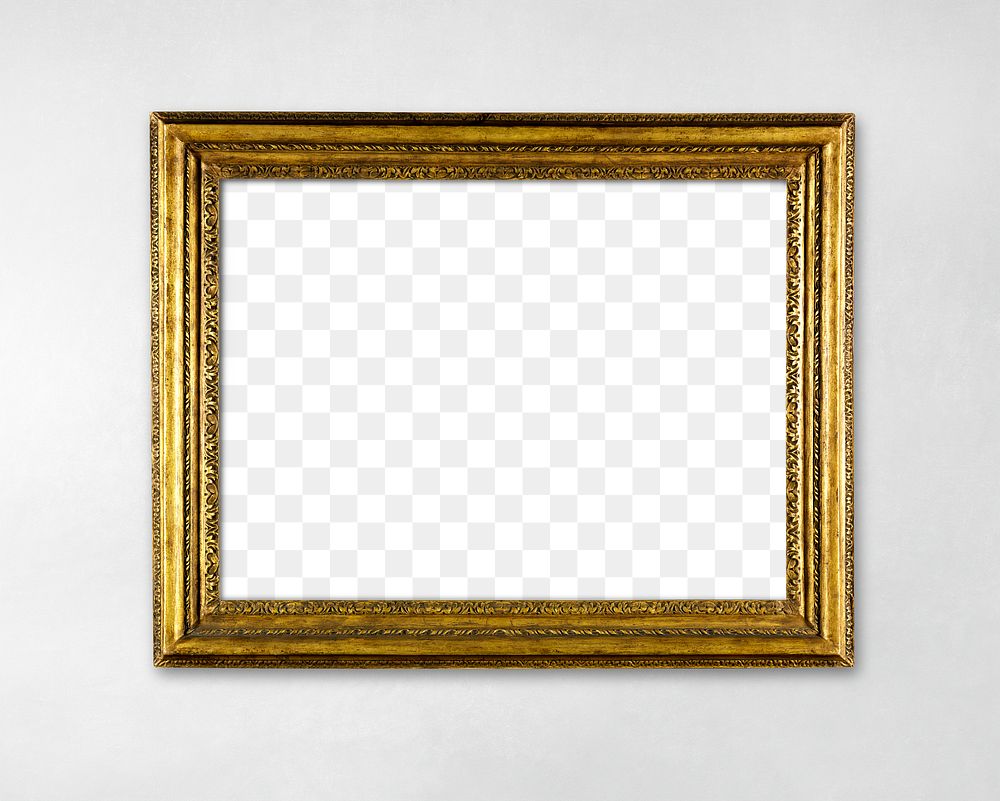 Png gold frame mockup vintage home decor