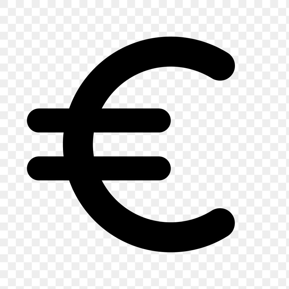 Currency euro png icon, eurozone money symbol, round style, transparent background