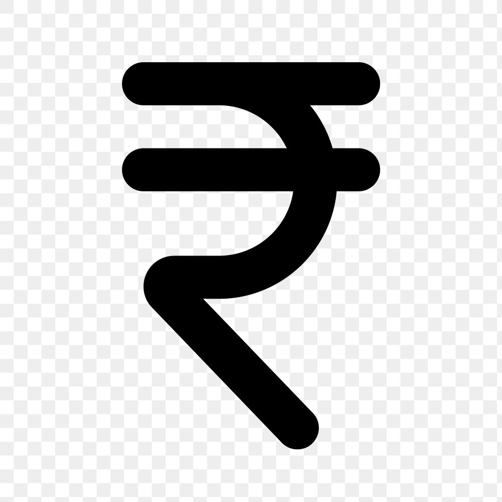Indian rupee png icon, currency money symbol, round style, transparent background