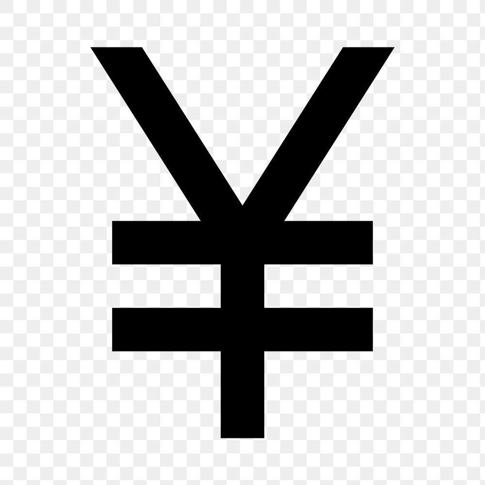 Japanese yen png icon, currency money symbol, two tone style, transparent background