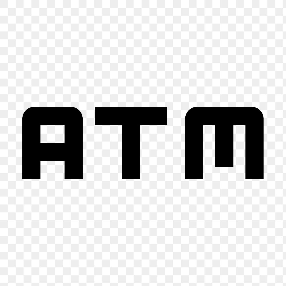 Png financial symbol, ATM icon, filled style, transparent background