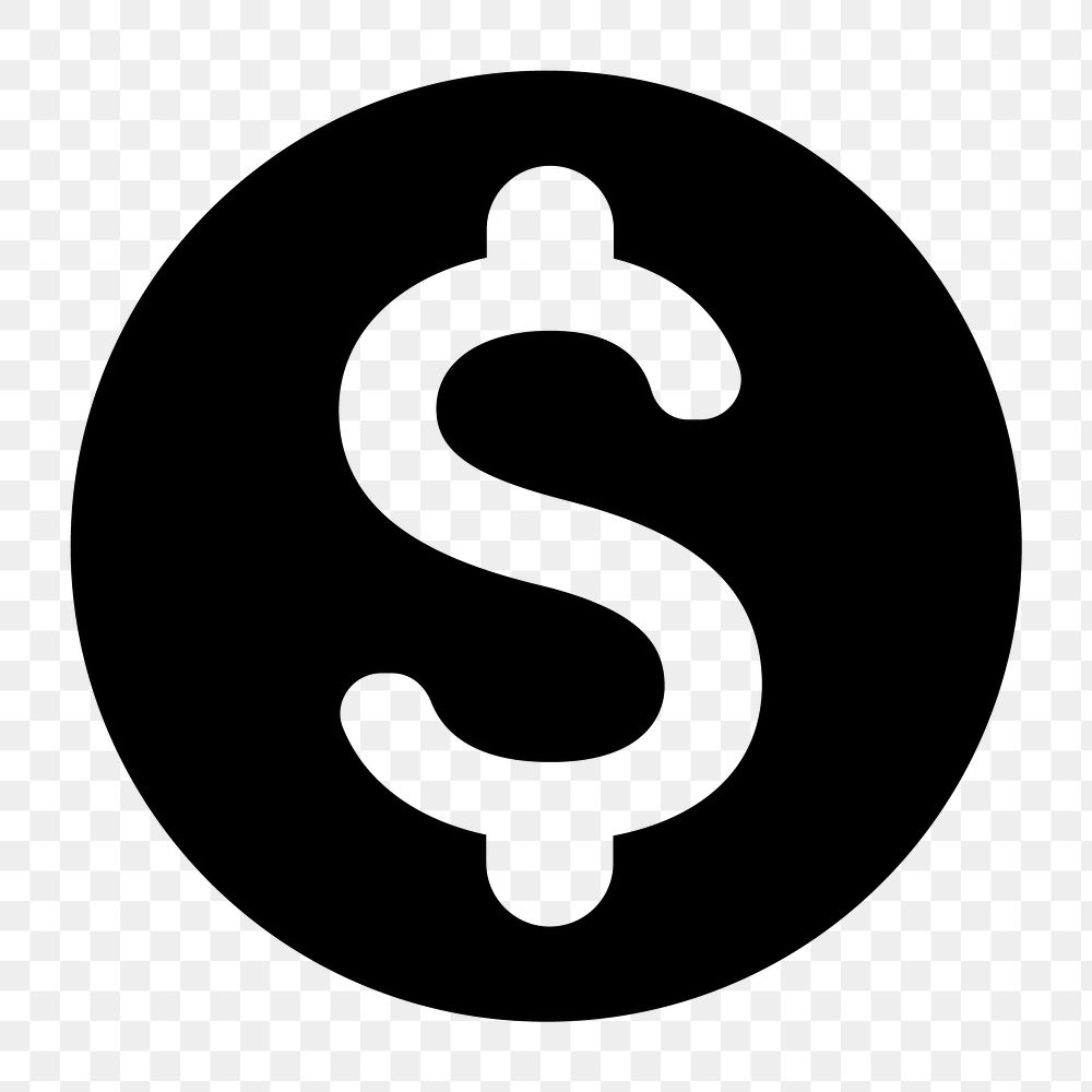 Monetization On png icon, dollar symbol, round style, transparent background