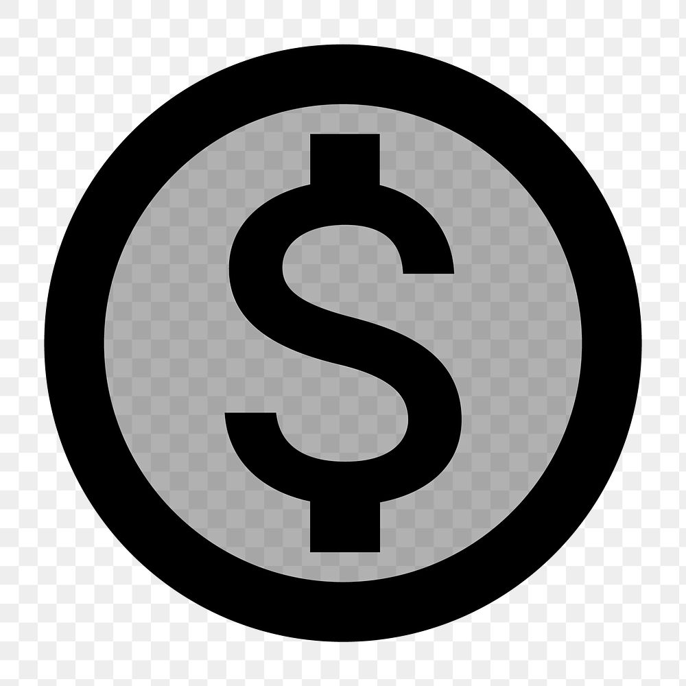 Monetization On png icon, dollar sign, two tone style, transparent background