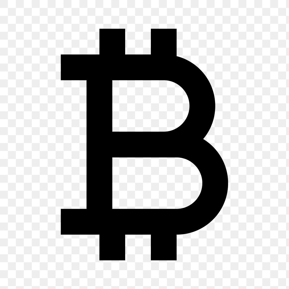 Bitcoin icon png, cryptocurrency symbol for web, filled style, transparent background
