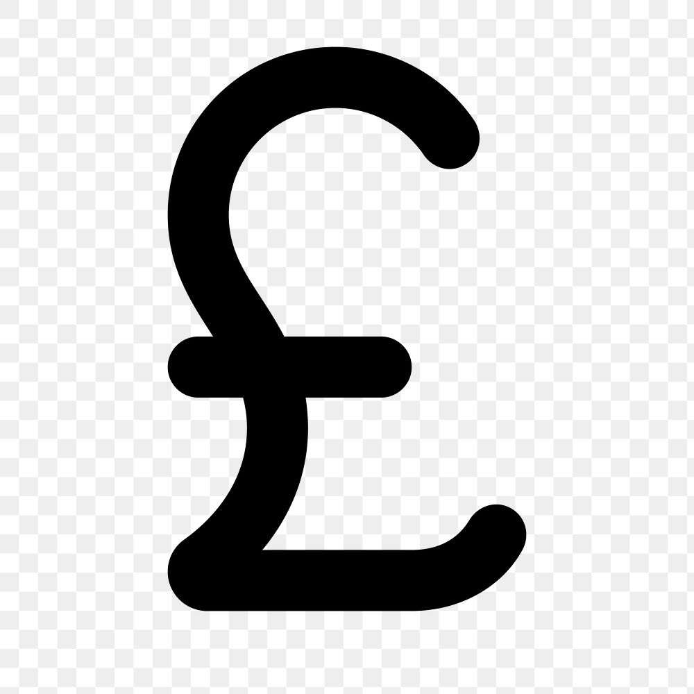 Currency pound png icon, UK money symbol, round style, transparent background