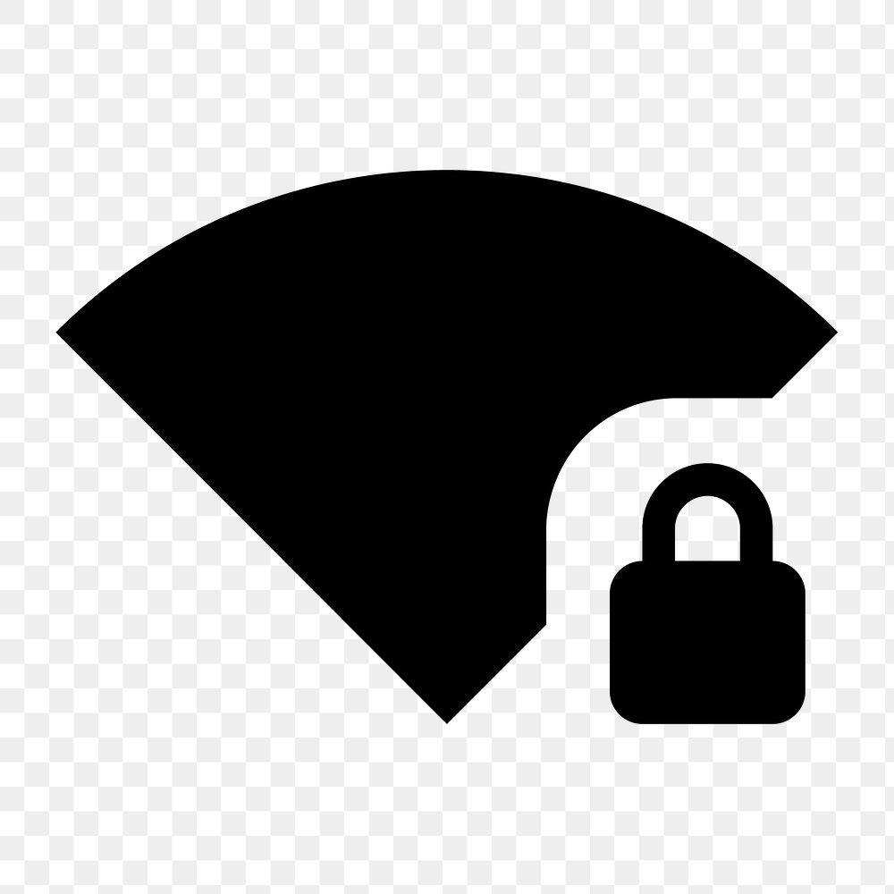 PNG Signal Wifi 4 Bar Lock, device icon, outline style