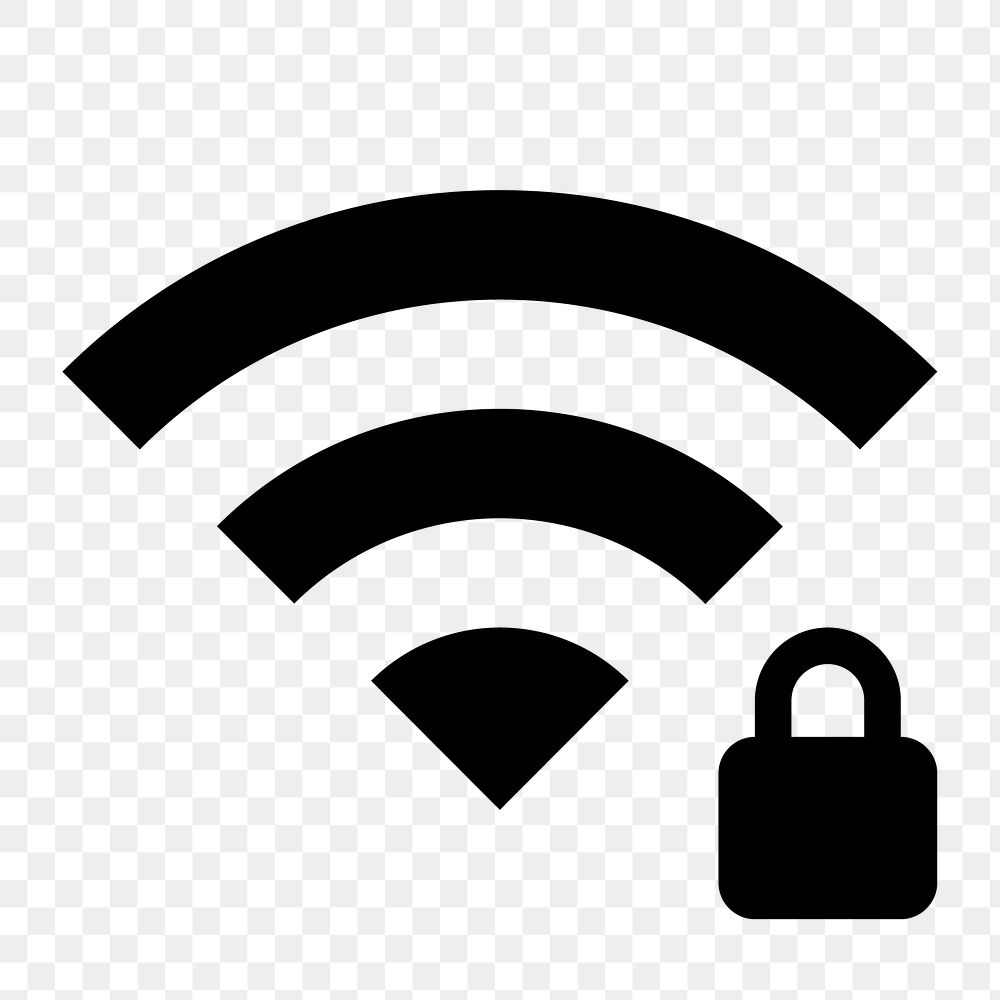 Wifi Password png symbol, device icon, outline style