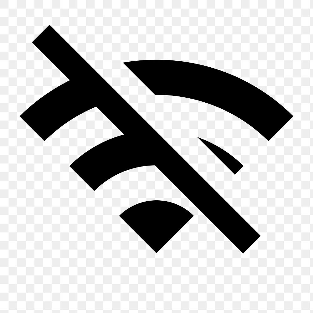 Wifi Off png symbol, notification icon, outline style