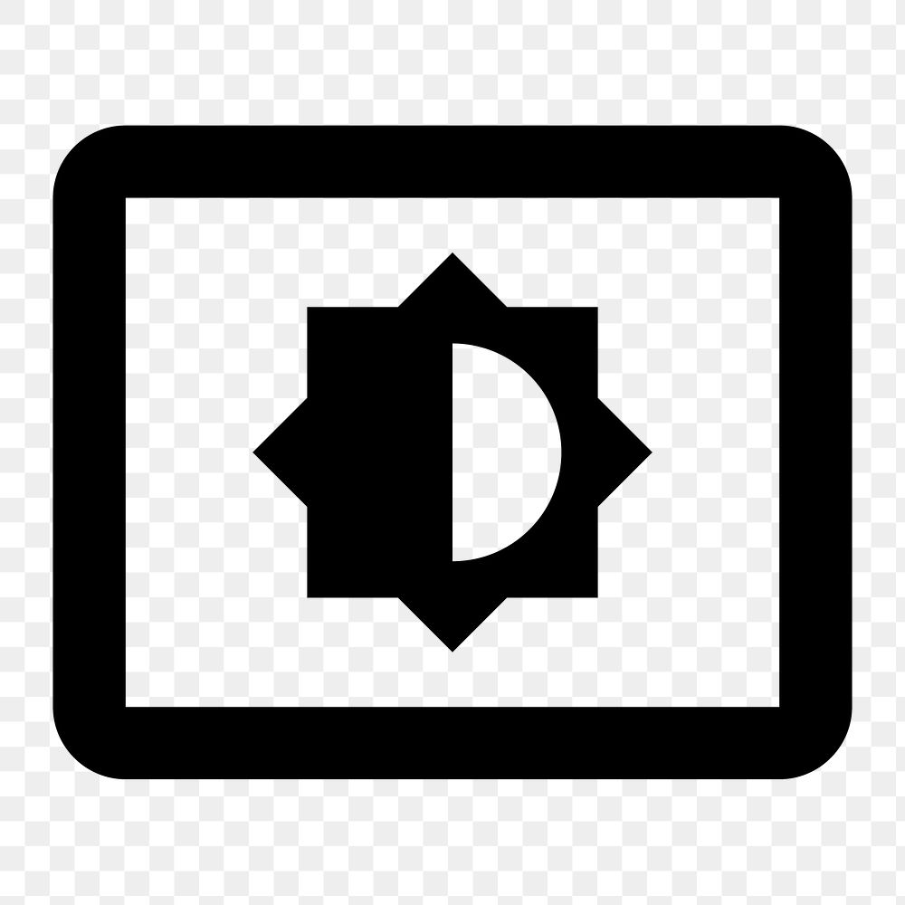 Settings Brightness png, action icon,  filled style, transparent background