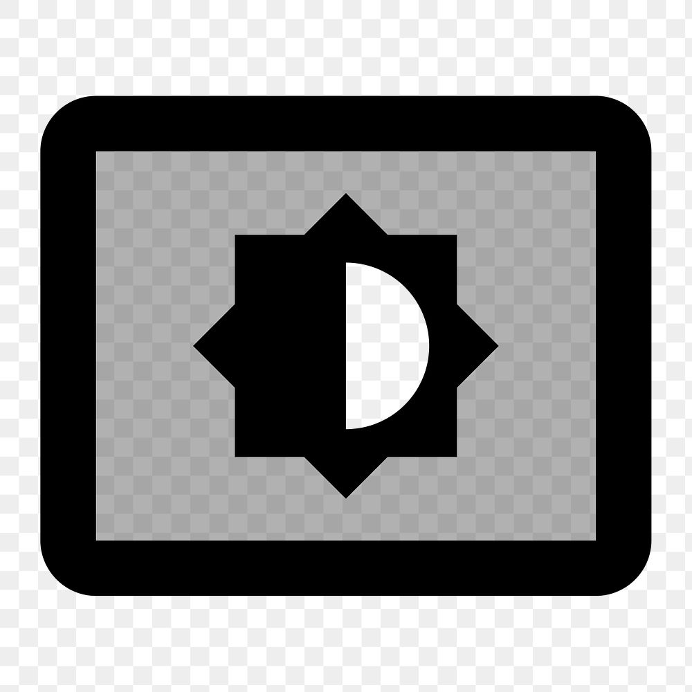 PNG Settings Brightness, action icon, two tone style on transparent background