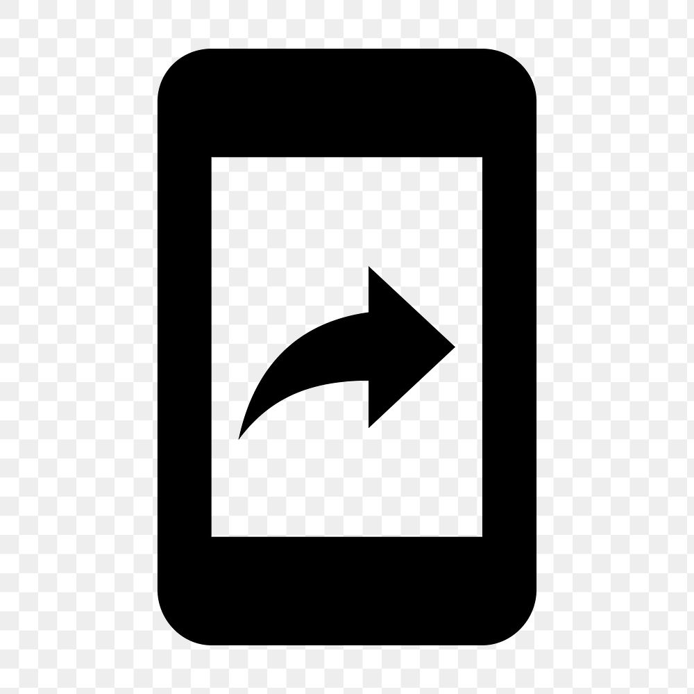 PNG Mobile Screen Share icon for web, outlined style, transparent background