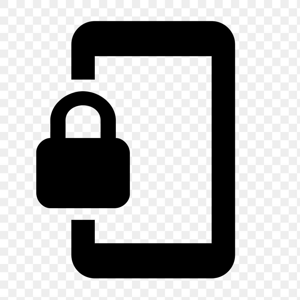 Phonelink Lock png, communication icon,  filled style, transparent background