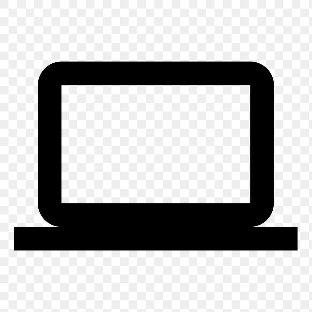 Computer PNG, hardware icon, outlined style, transparent background