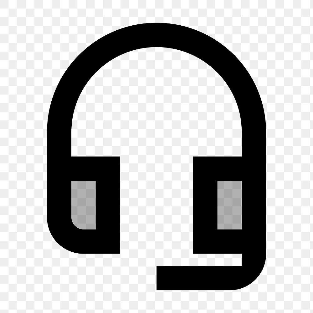 Headset Mic PNG hardware icon, two tone style on transparent background