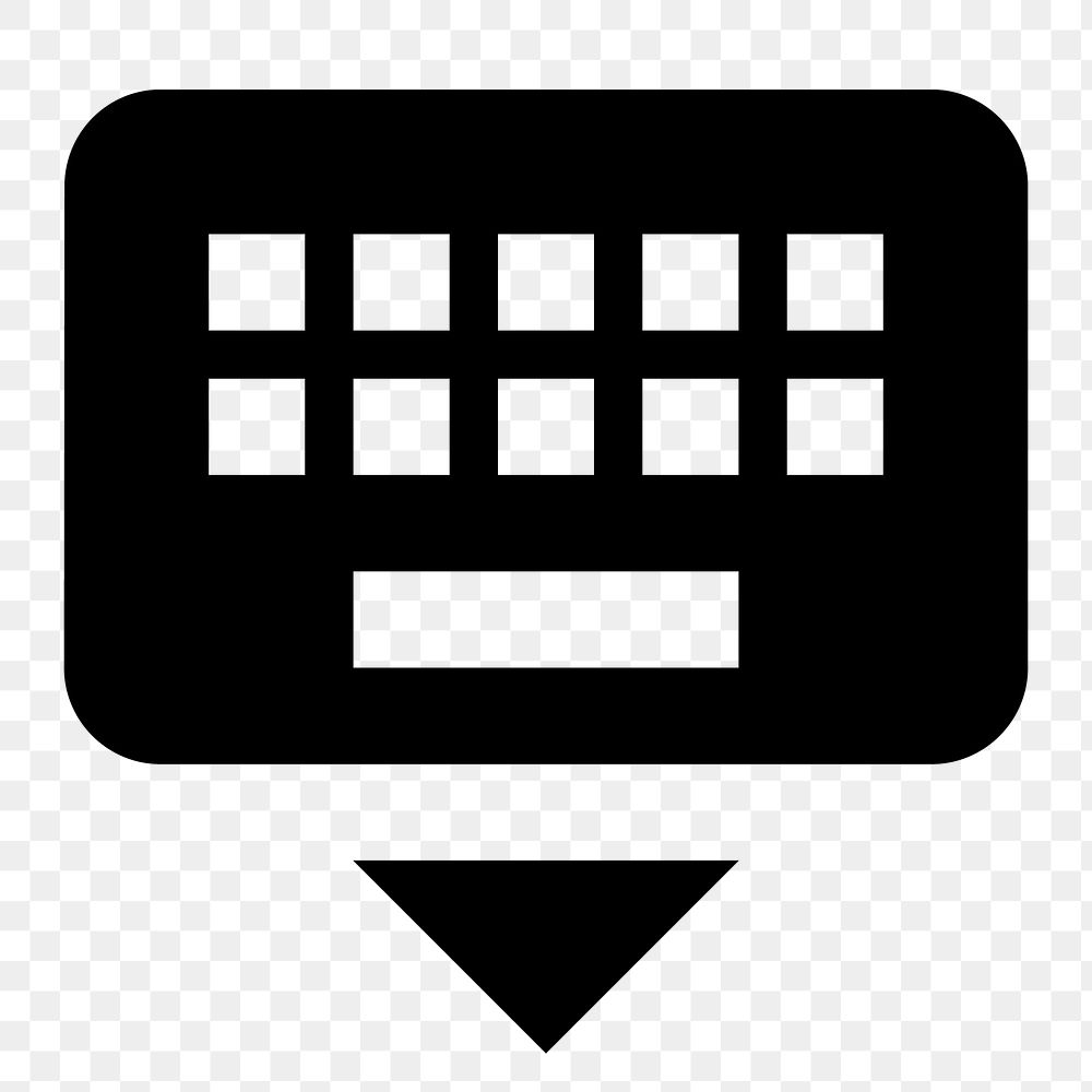 Keyboard Hide PNG, hardware icon,  filled style, transparent background