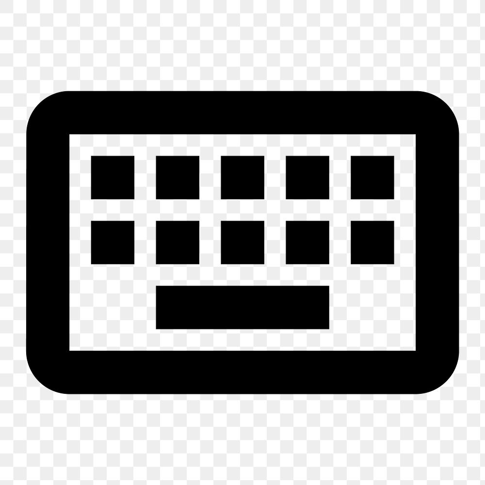 Keyboard, PNG hardware icon, outlined style, transparent background