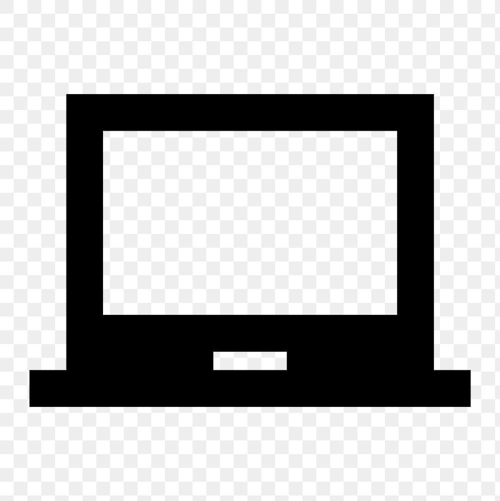 Laptop Chromebook PNG icon, outlined style, transparent background