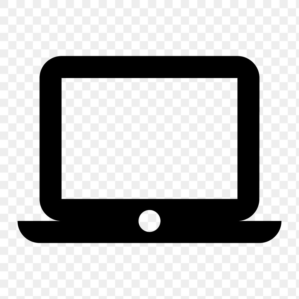 Laptop Mac PNG, hardware icon,  filled style, transparent background