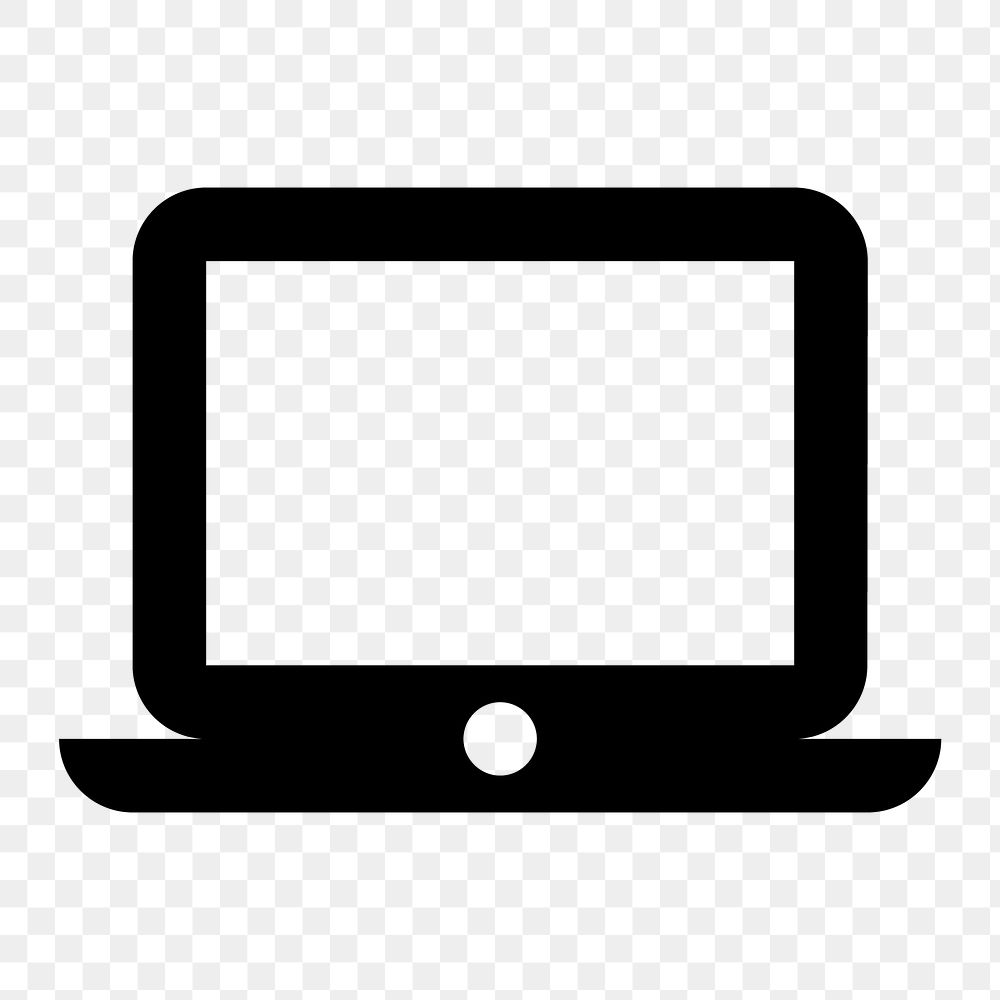 Laptop Mac PNG, hardware icon, outlined style, transparent background