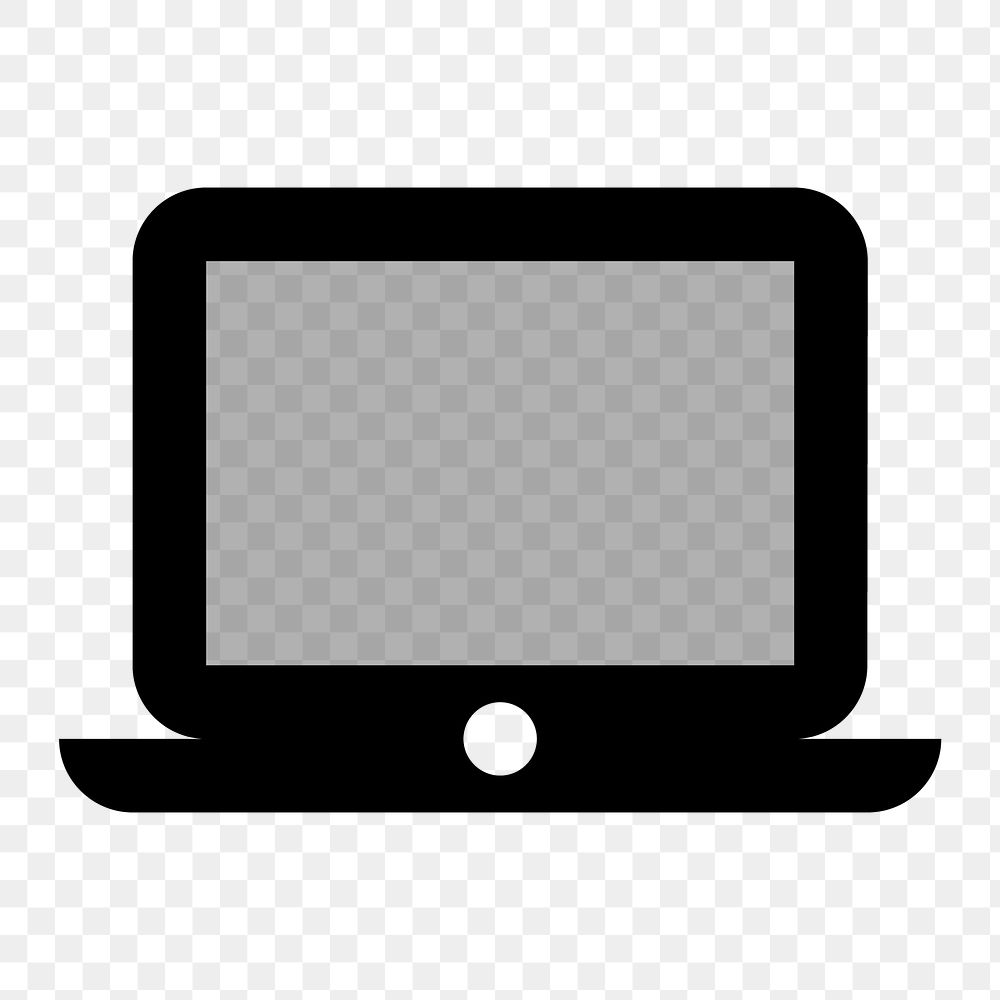 Laptop Mac PNG, hardware icon, two tone style on transparent background