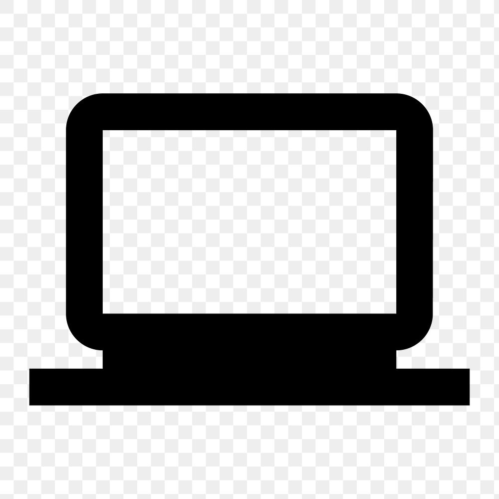 Laptop PNG, hardware icon,  filled style, transparent background