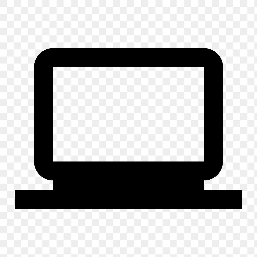 Laptop PNG, hardware icon, outlined style, transparent background
