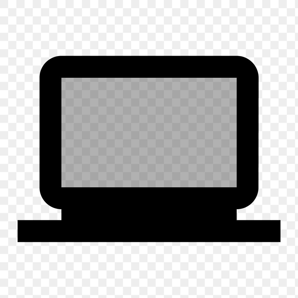 Laptop PNG, hardware icon, two tone style on transparent background