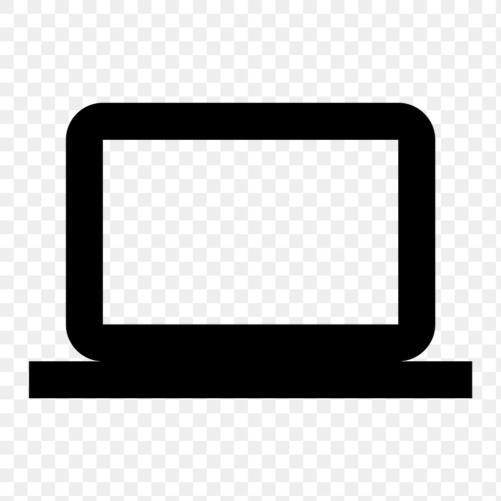 Laptop Windows PNG icon, outlined style, transparent background