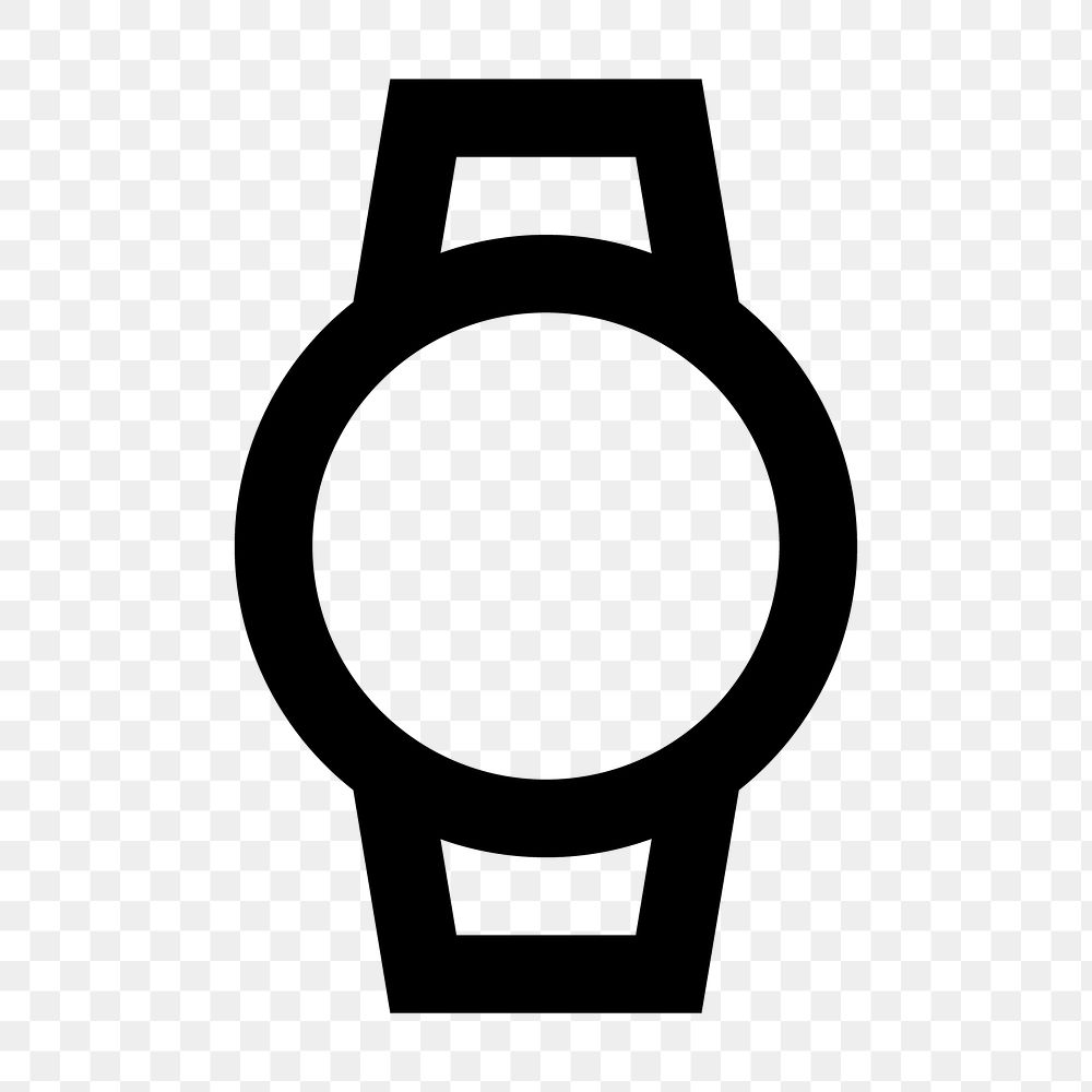 Watch PNG, hardware icon, outlined style, transparent background
