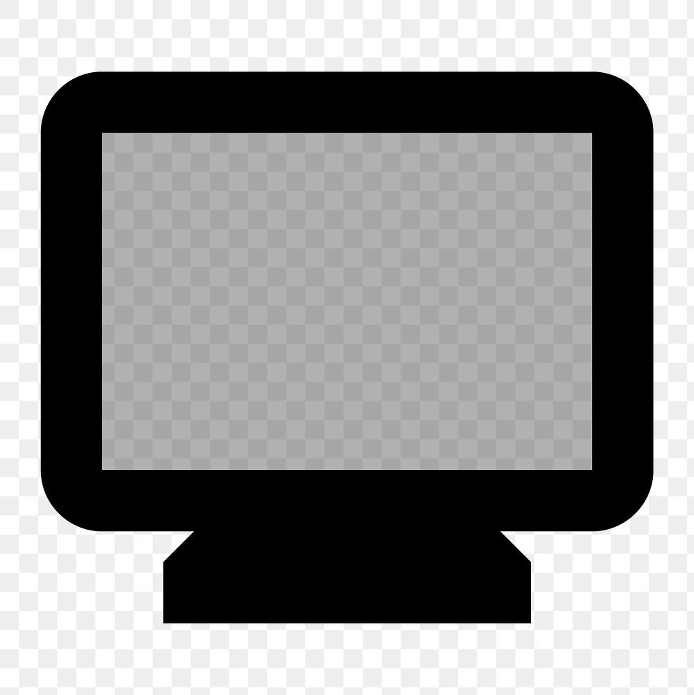 Monitor PNG, hardware icon, two tone style on transparent background