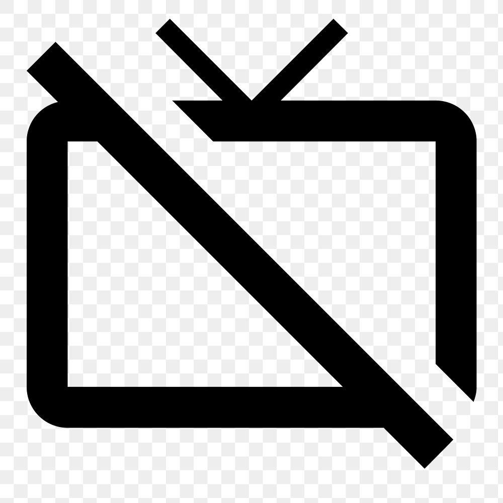 Tv Off PNG, notification icon, outlined style, transparent background