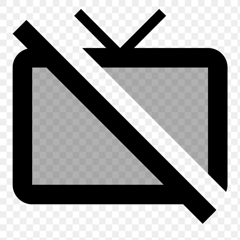 Tv Off PNG, notification icon, two tone style on transparent background