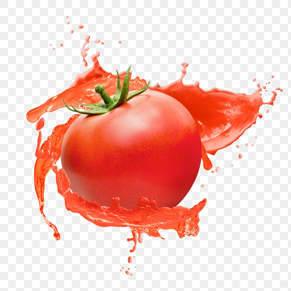 Tomato juice png splash clipart, creative vegetable photo