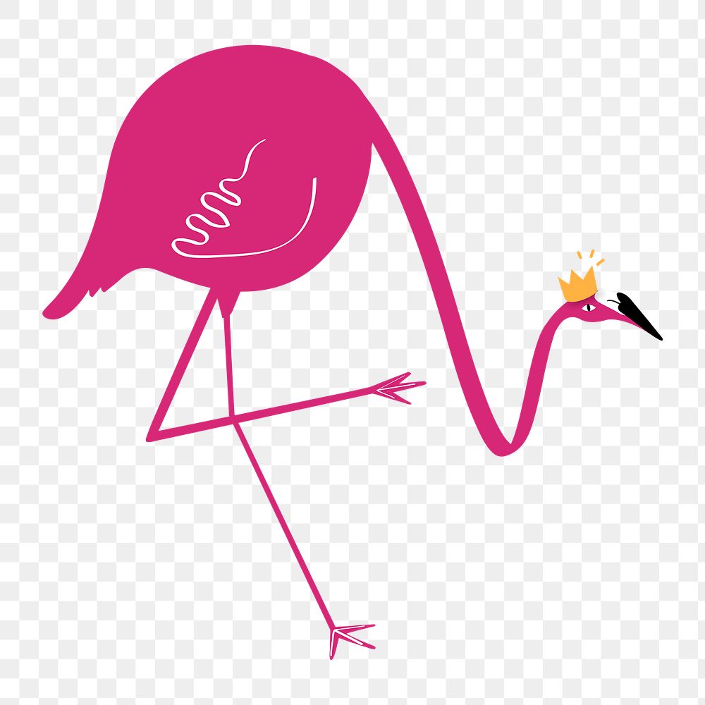 Pink flamingo bird png sticker, aesthetic tropical collage element on transparent background