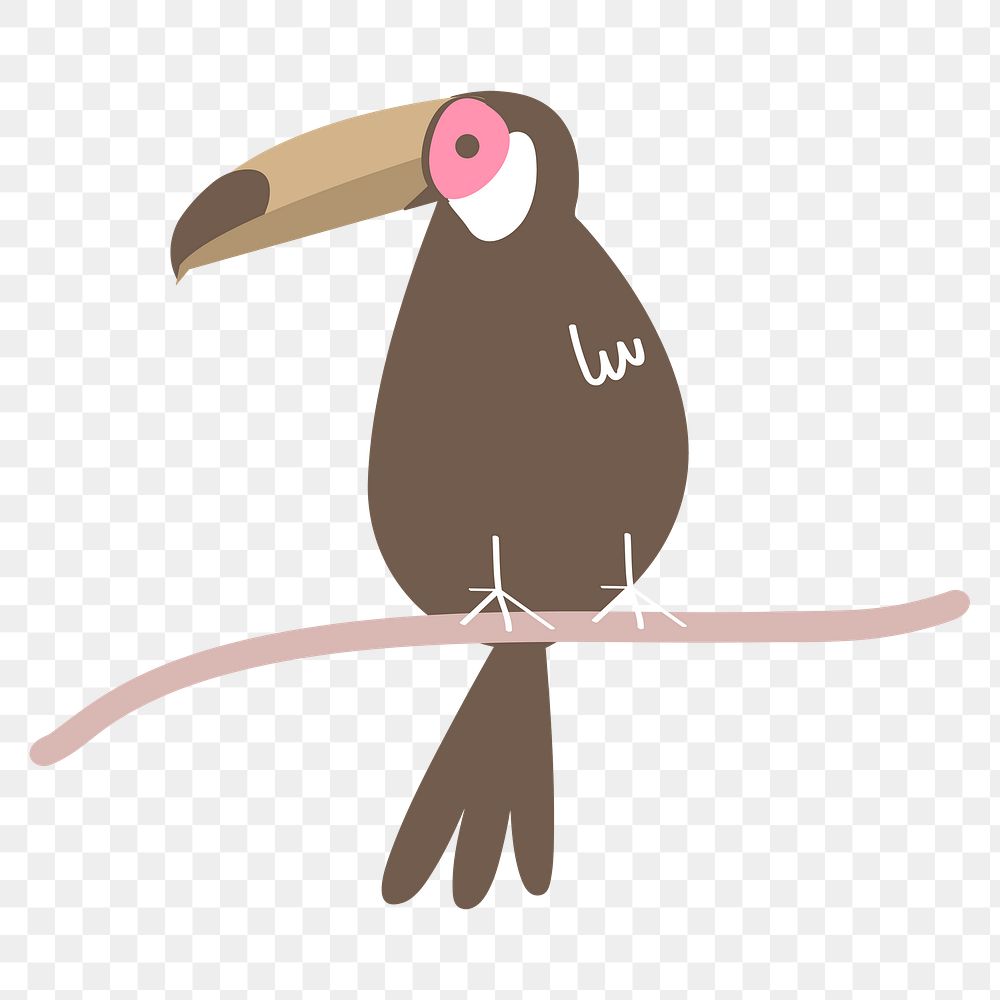 Pastel toucan bird png sticker, aesthetic tropical collage element on transparent background