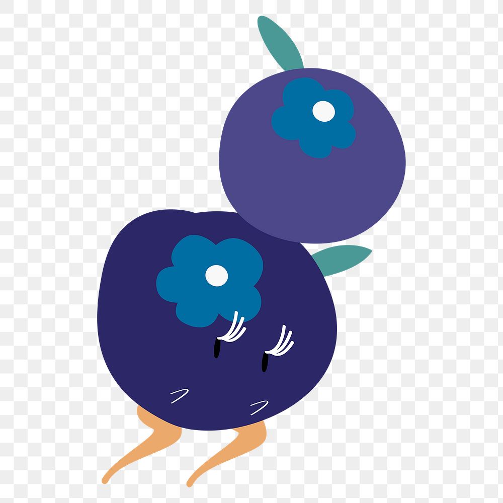 Blueberry png cartoon sticker, fruit illustration on transparent background