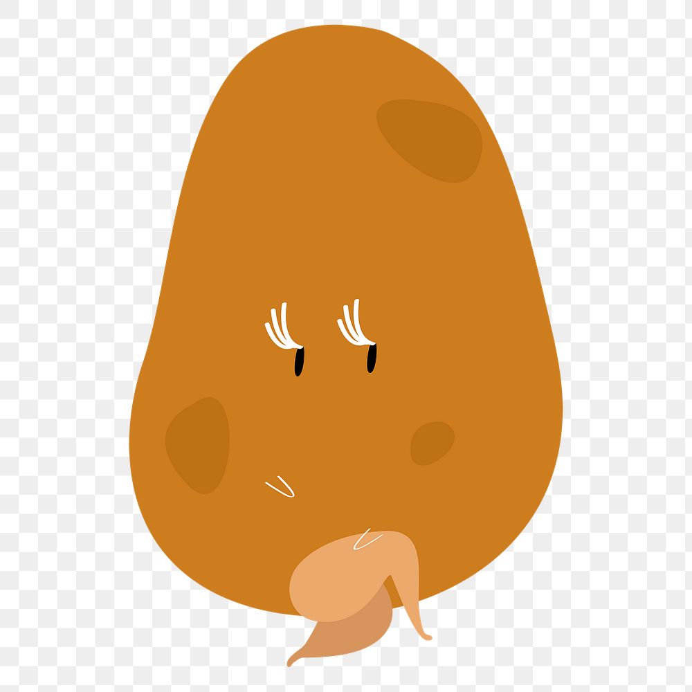 Potato png sticker, vegetable cartoon illustration on transparent background