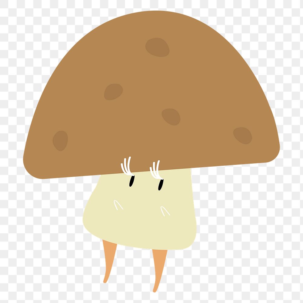 Mushroom png vegetable sticker, cartoon on transparent background