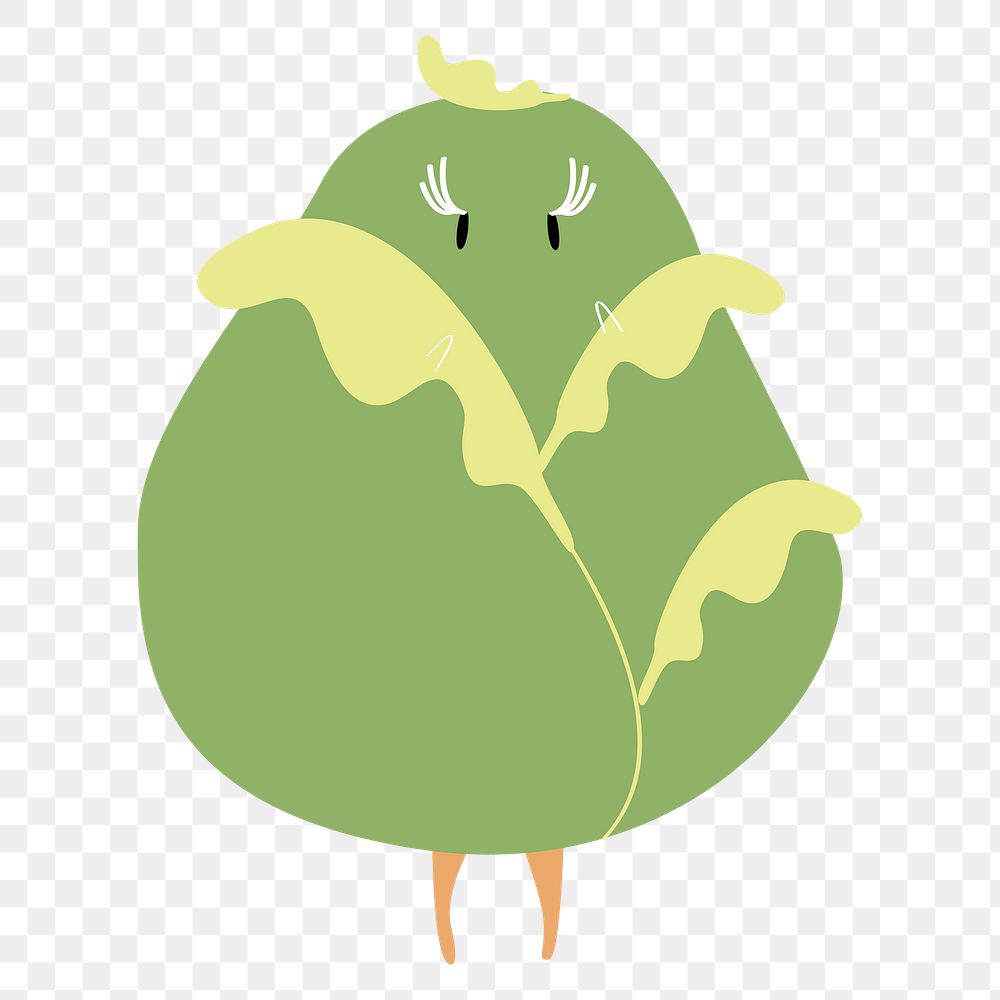 Cute cabbage png sticker, vegetable cartoon on transparent background