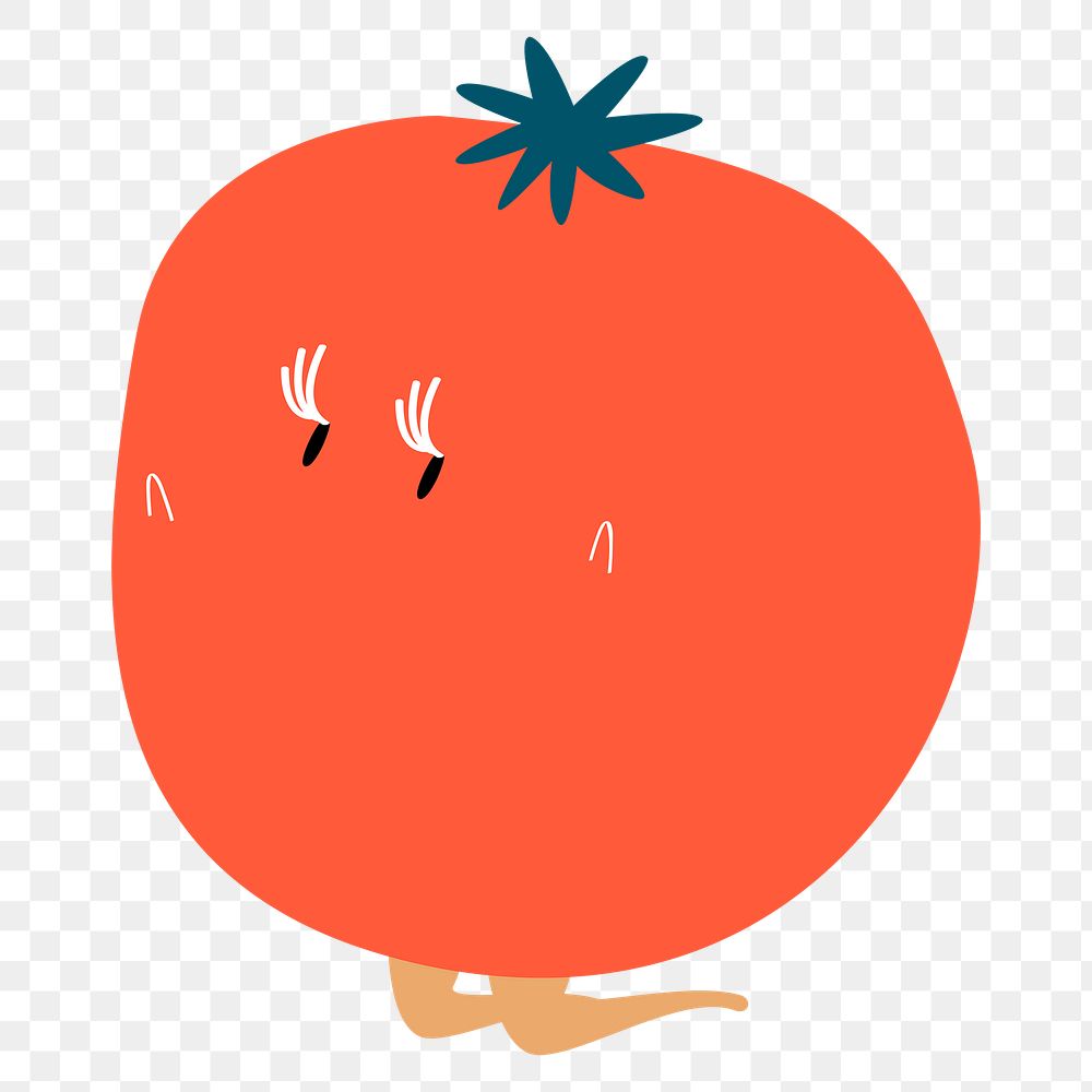 Orange tomato png sticker, vegetable cartoon on transparent background