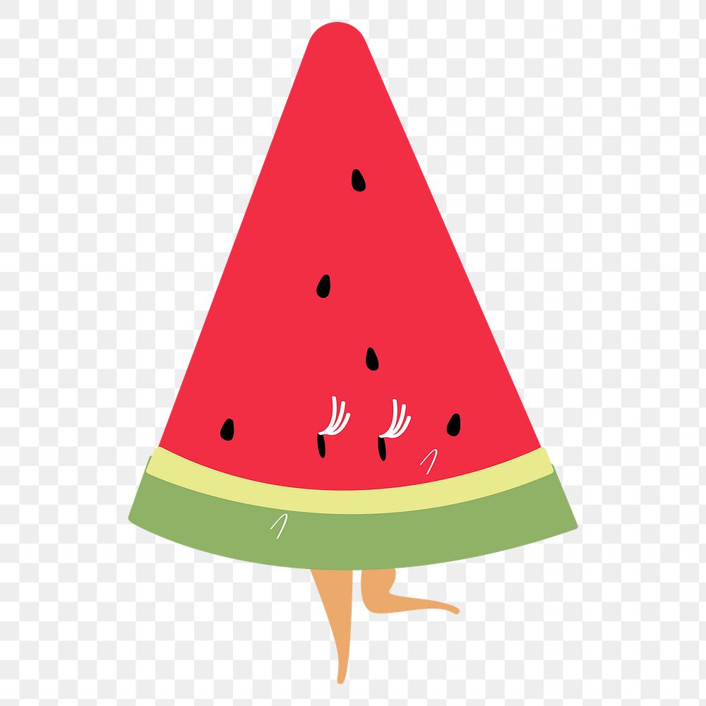 Cartoon watermelon png sticker, summer fruit on transparent background