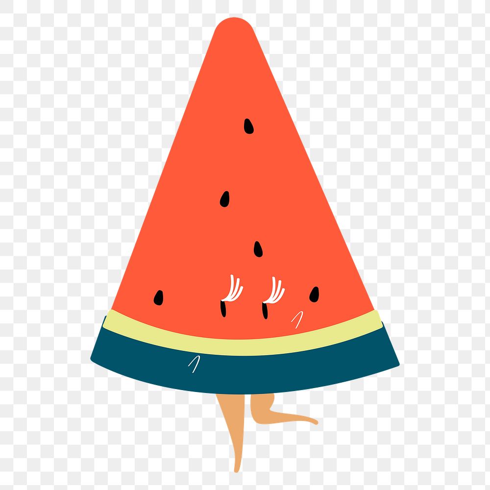 Cartoon watermelon png sticker, summer fruit on transparent background